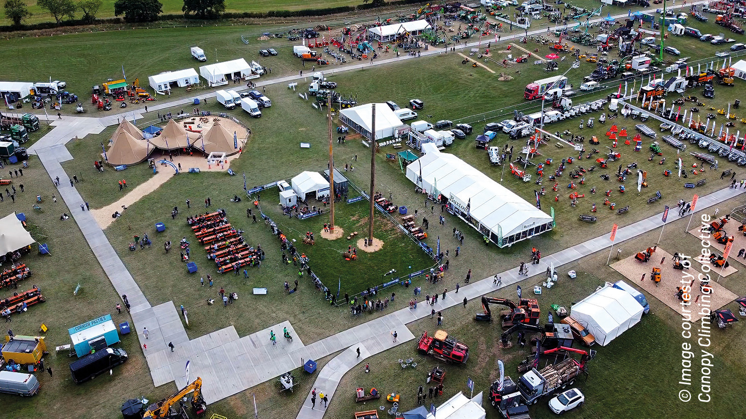 An aerial view of the APF site © Canopy Climbing Collective