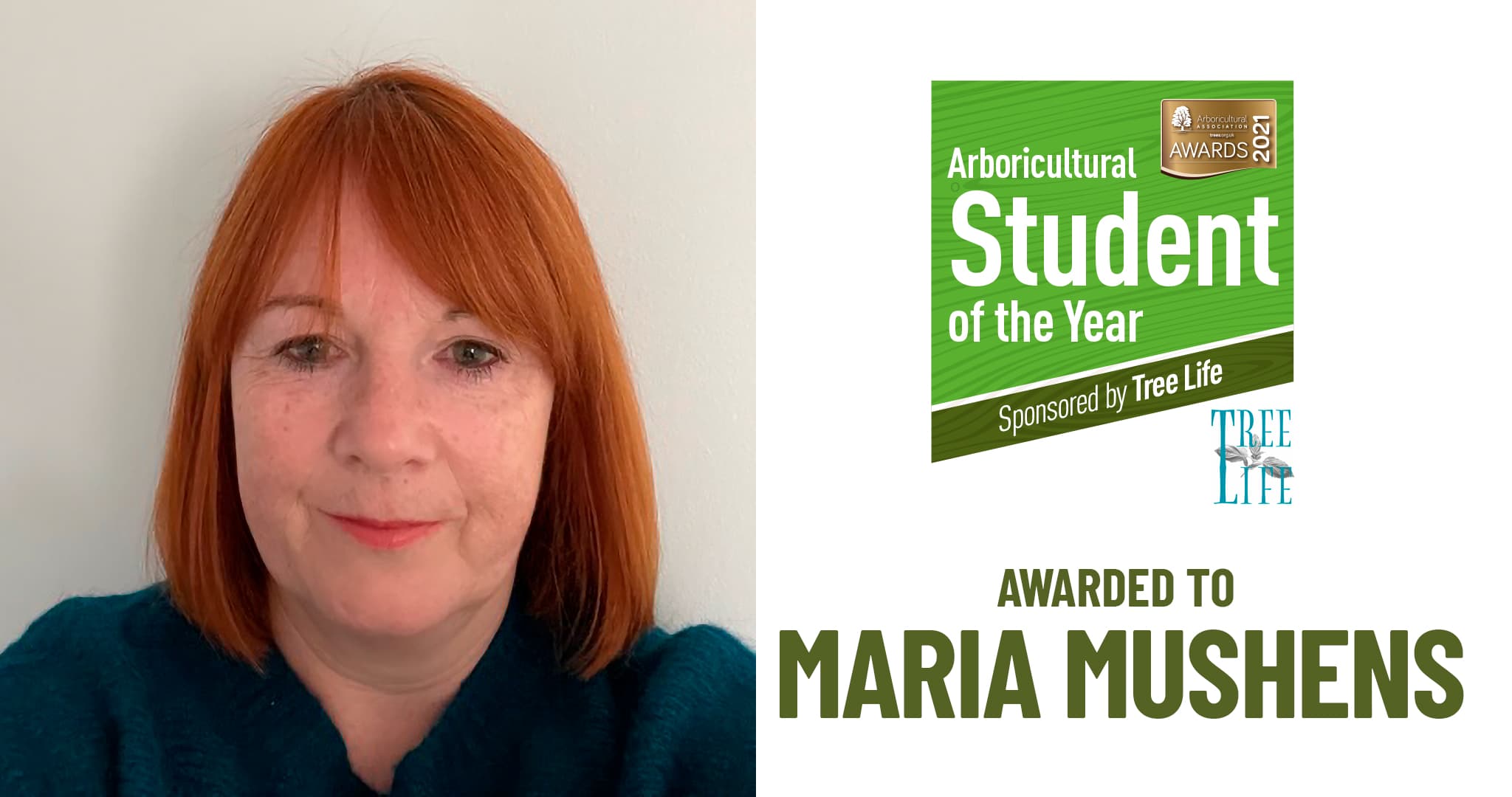 Maria Mushens awarded the AA Arboricultural Best Student of the Year Award 2021