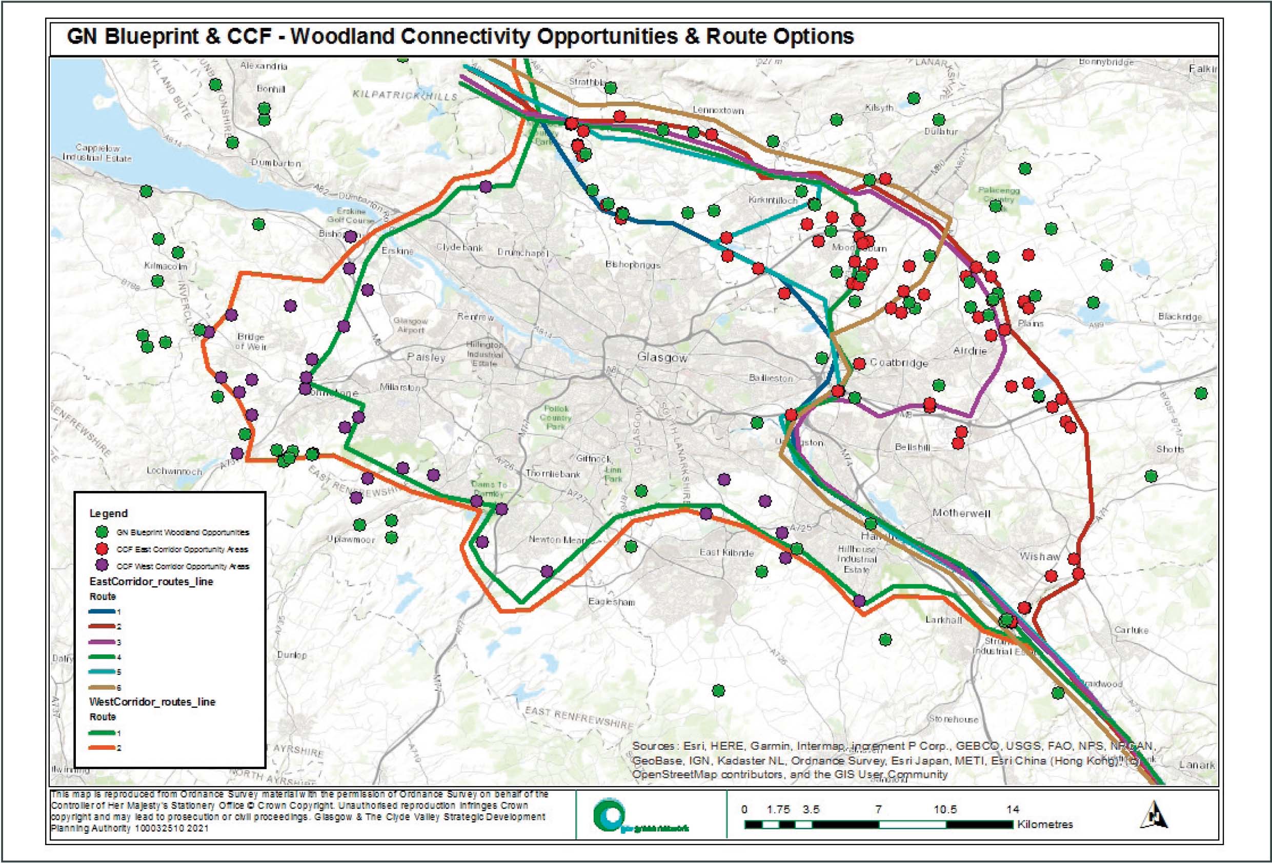 Clyde Climate Forest: GN Blueprint & CCF – Woodland Connctivity Opportunities & Route Options