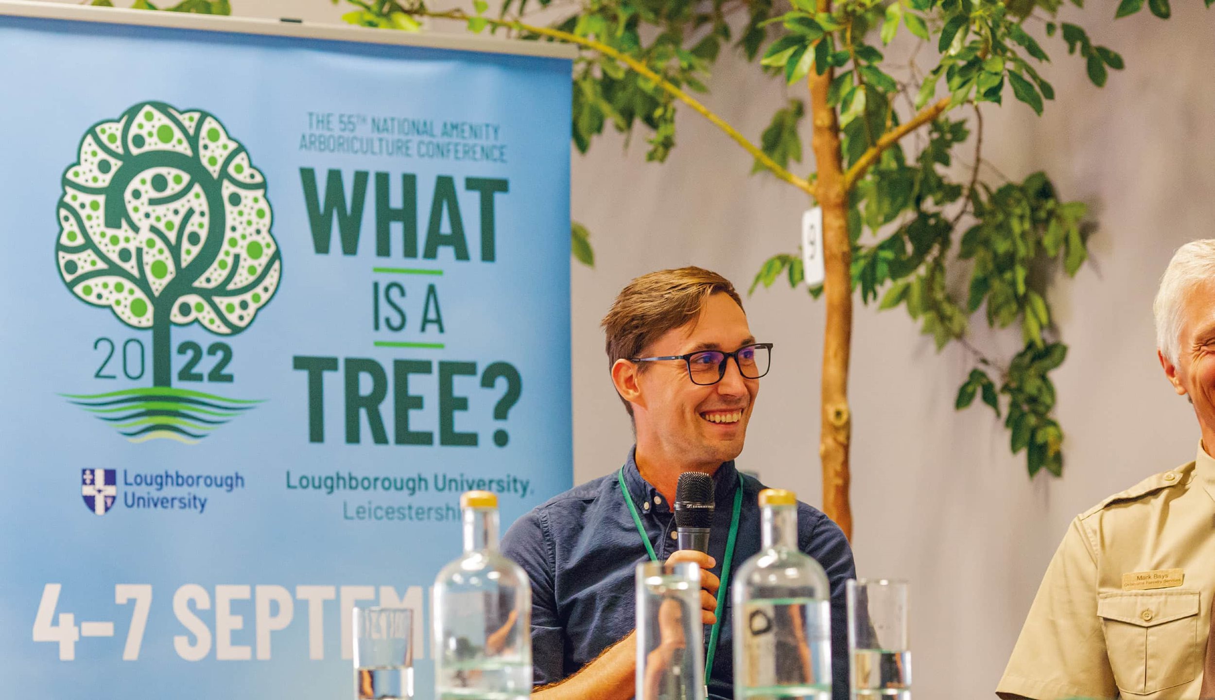 Kamil Witkos-Gnach with Mark bays answers questions at the What is a Tree? conference