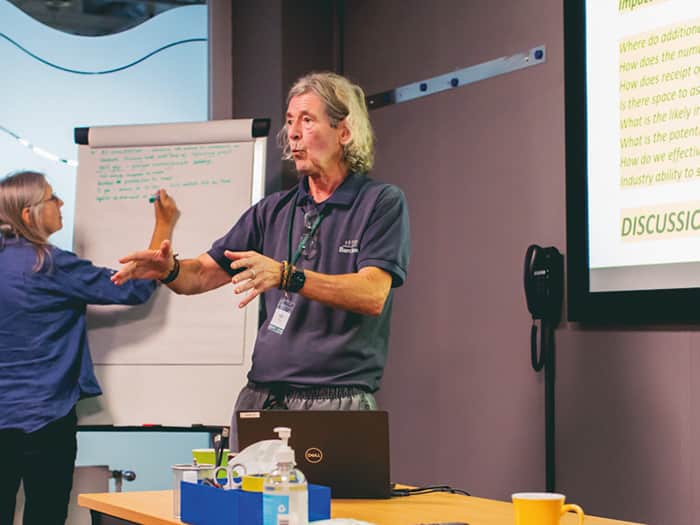 Keith Sacre presides over the Tree Planting Workshop at the What is a Tree? conference