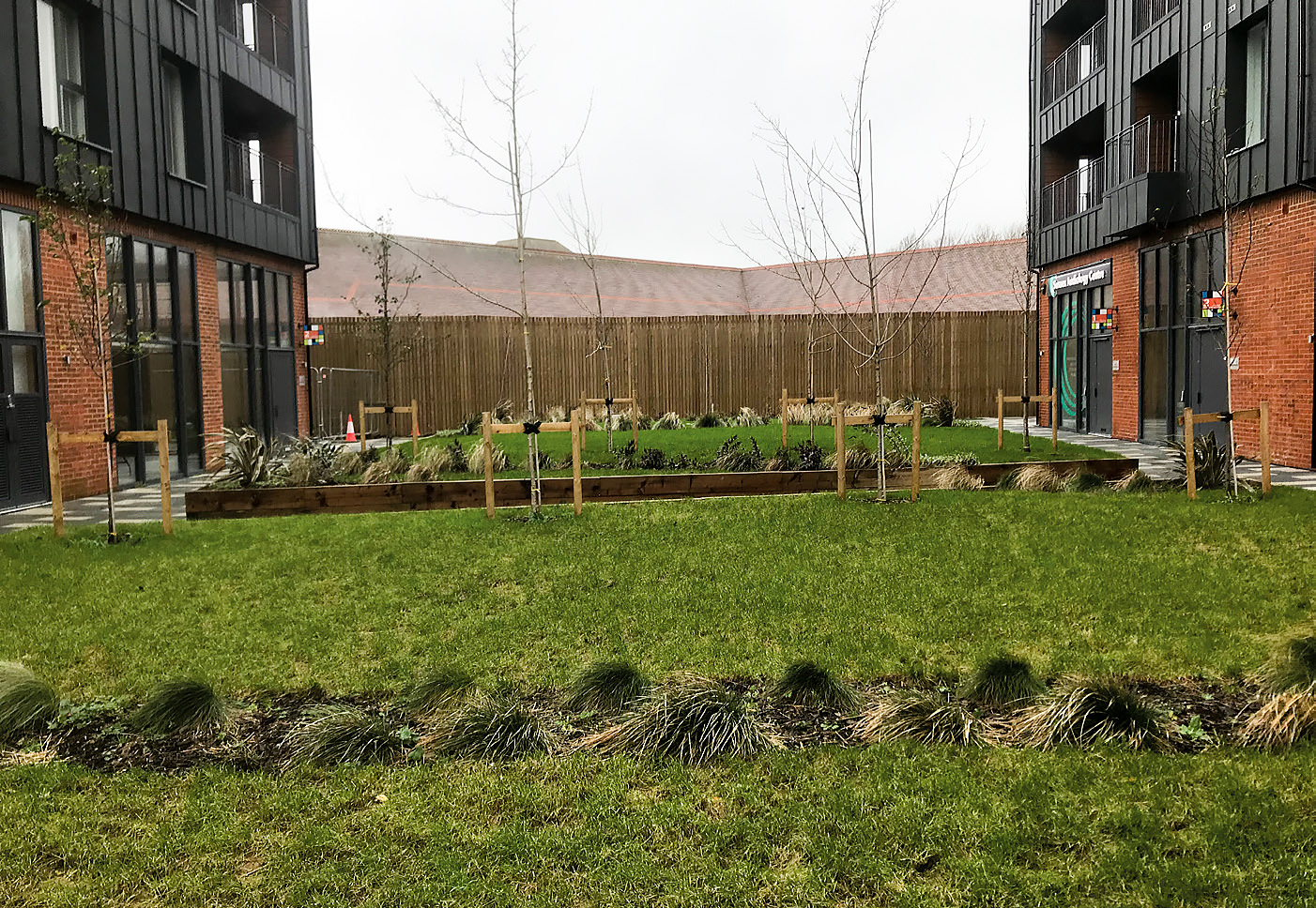 Tokenistic landscaping and tree planting.