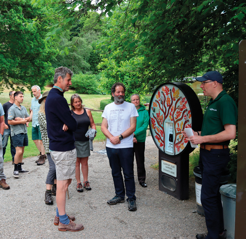 Thomas Gifford guiding the tour around Dawyck Botanic Garden.