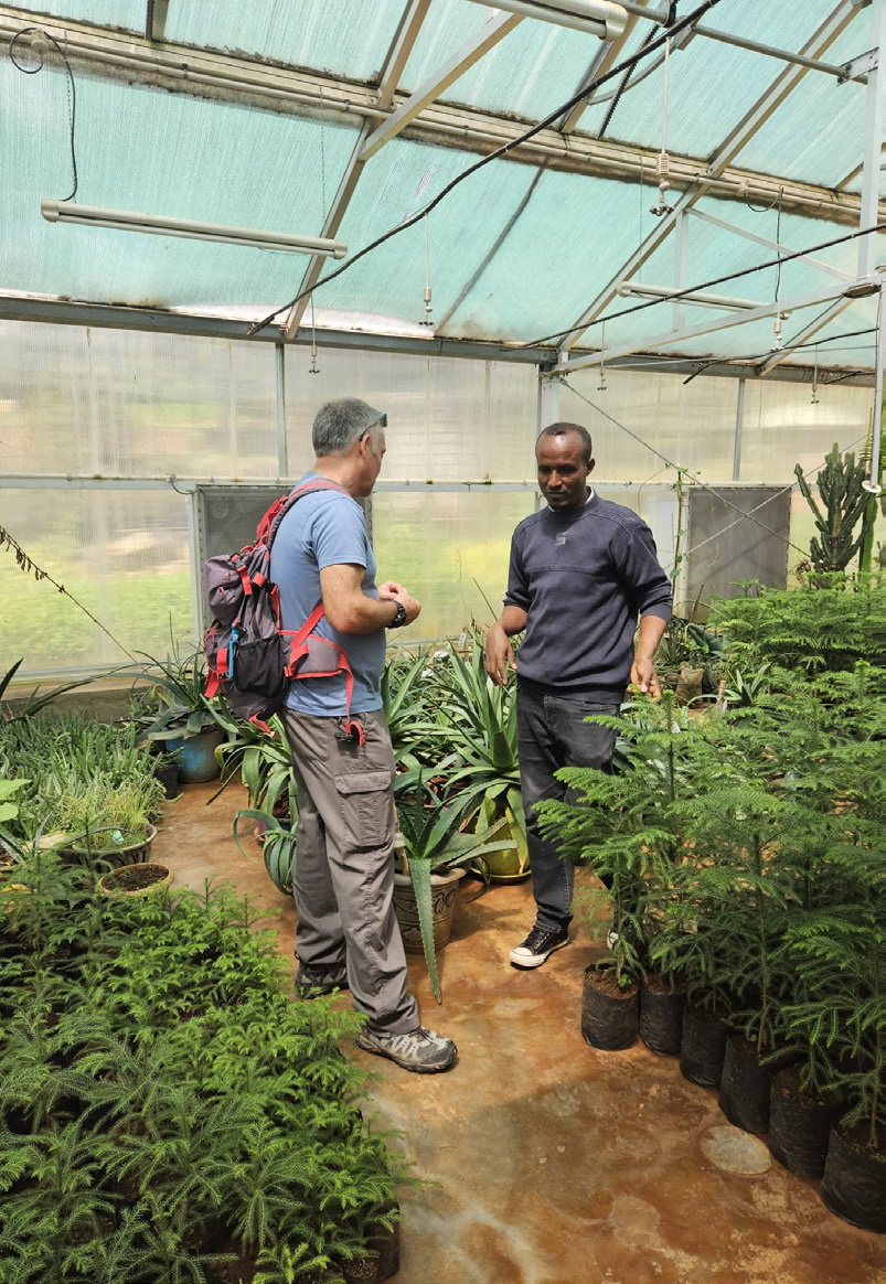 Learning from staff at Gullele Botanical Garden.