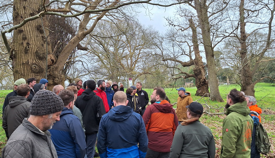 Mat Shute leading the tree walk and discussion. 