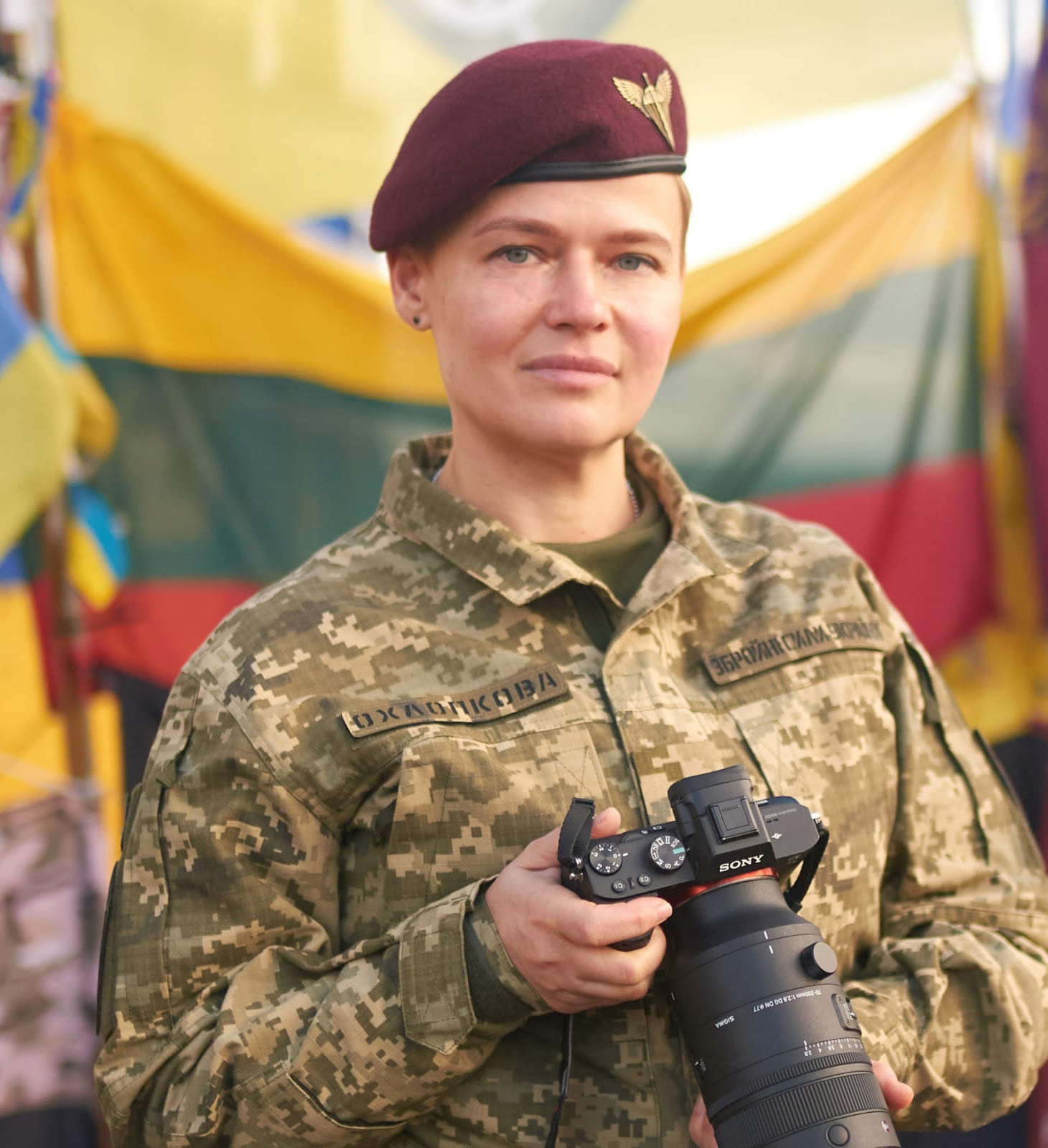 Valentyna Okhlopkova in uniform