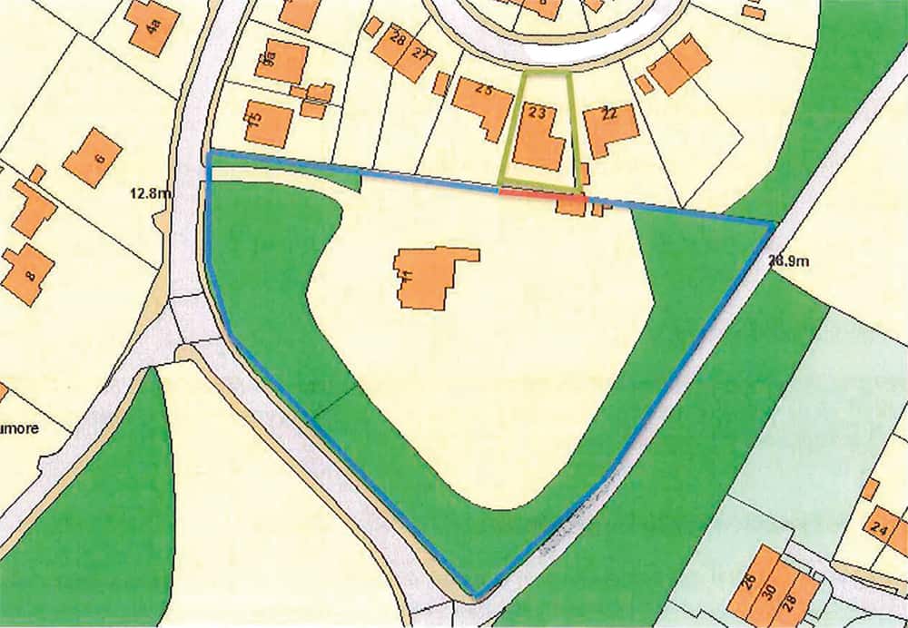 The council’s plan of the hedge and surrounding area.