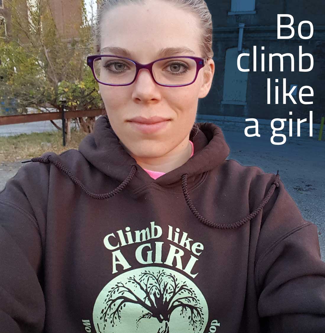 Bo climbs like a girl - a winning girl! Bo climbs like a girl - a winning girl!