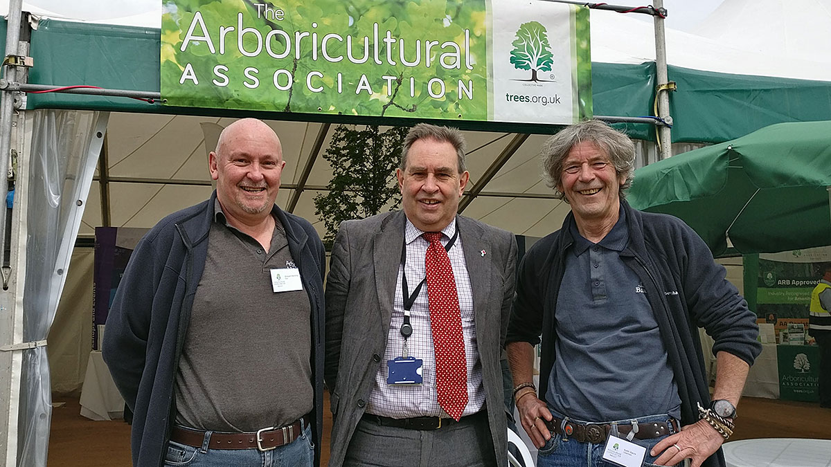 David Drew MP (center) meets with AA Chairman Keith Sacre (right) and AA CEO Stewart Wardrop (left)