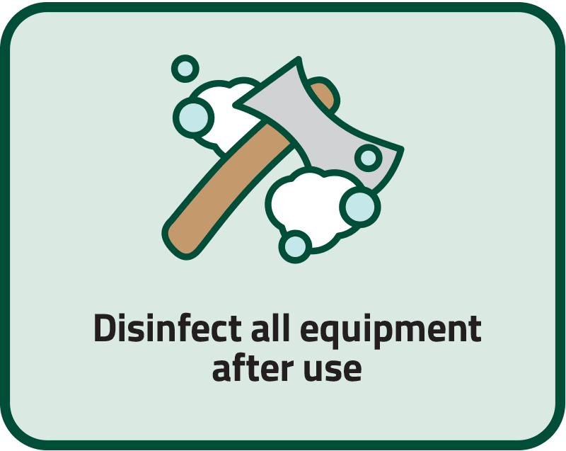 Disinfect all equipment after use