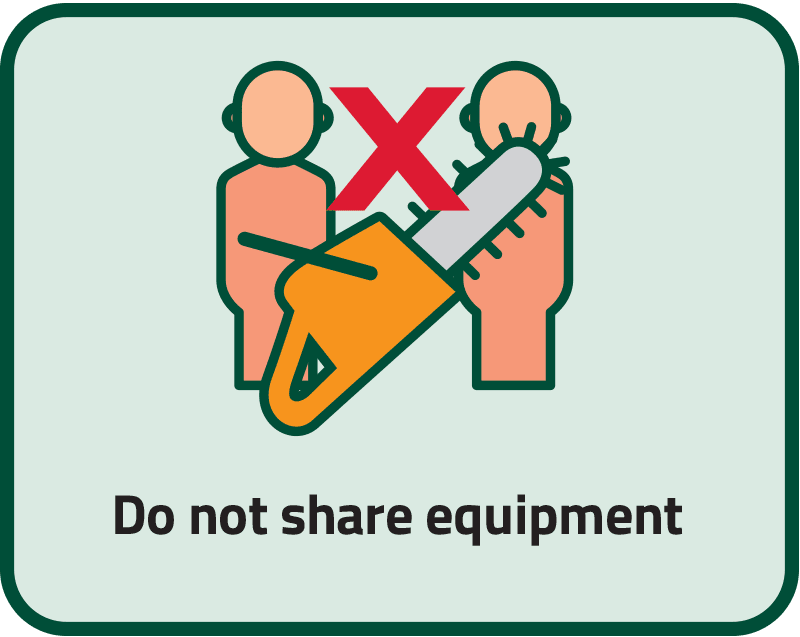 Do not share equipment