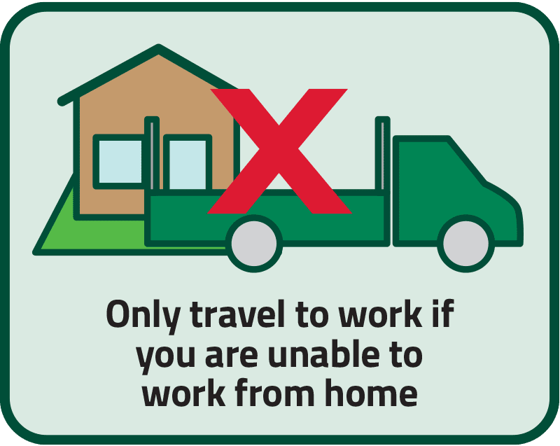 Only travel to work if you are unable to work from home